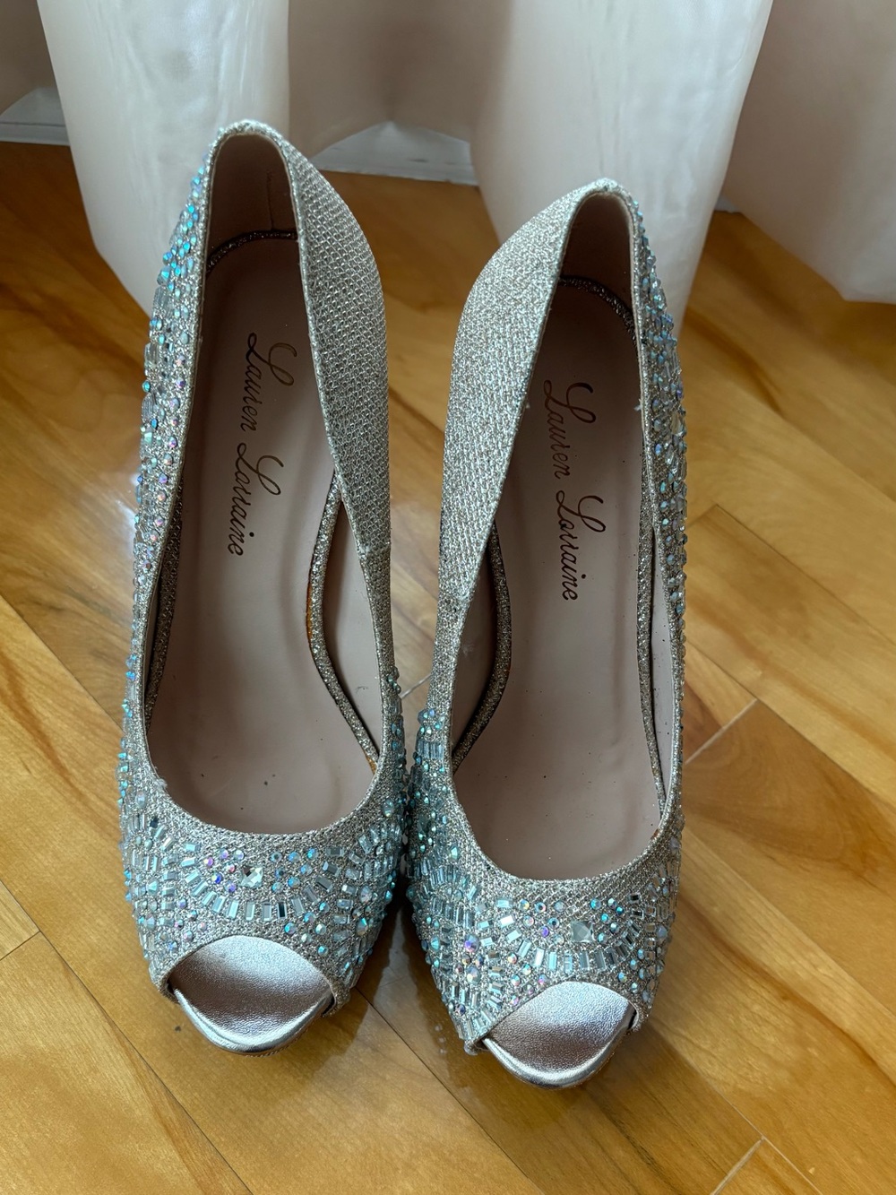 Lauren Lorraine Women’s Peep-Toe Heels
